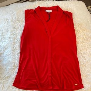 Calvin Klein top. Size Large. Fiery red.